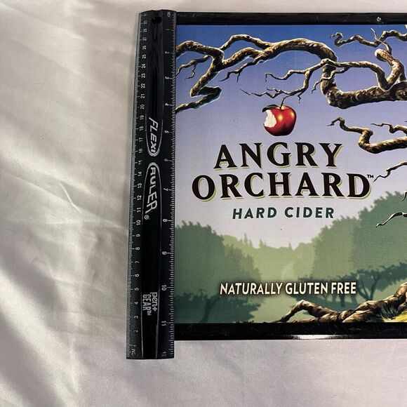 Angry Orchard Hard Cider 2012 11.5x18” Tin Tacker Bar Sign 7.6oz - Picture 2 of 5